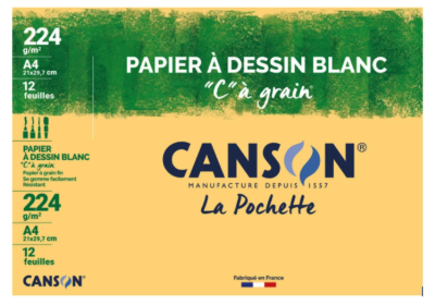 Pochette Canson C-A Grain 12f  27114 224gsm